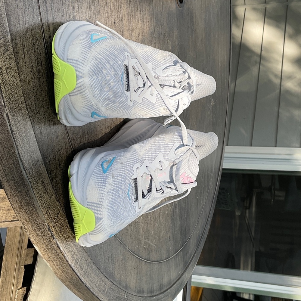 Hoka womens  White and Neon Green Sneakers